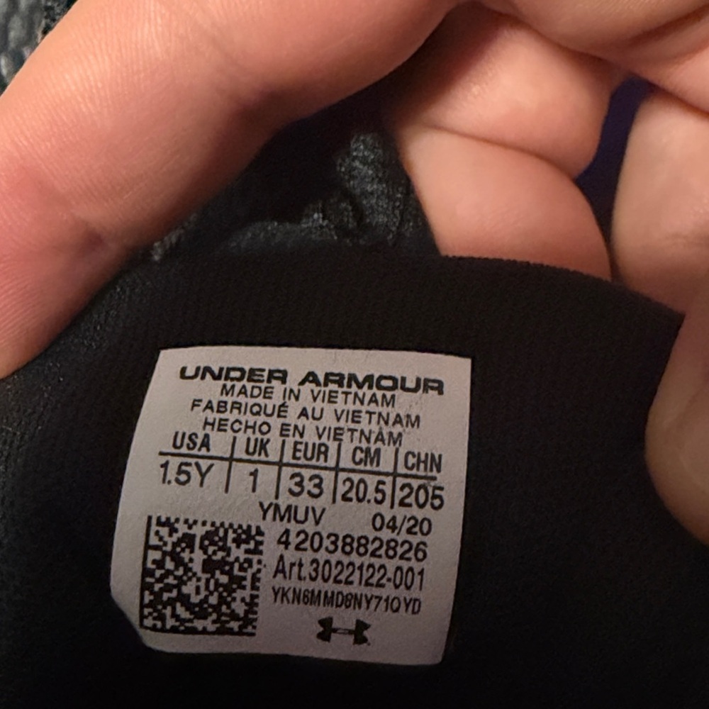 Under Armour Kids Black and White Basketball Shoes - Picture 2 of 2